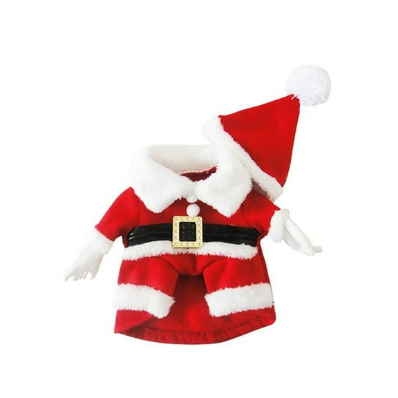 dajkiuy Dog Cat Christmas Costume, Funny Pet Santa Claus Suit with Hat, Dog Clothes for Small Medium Dogs Cats, Xmas Party New Year Supplies, M