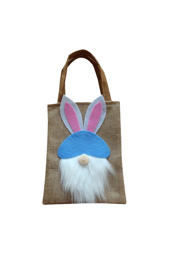 Easter Bags,Easter Canvas Tote Bag,Easter Basket,Bunny Ears Easter Canvas Tote Bag,Gifts for Boys,Girls,Women,Use for Holding Easter or Spring Birthday Toy Bag