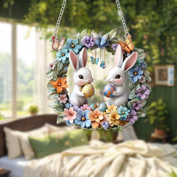 dajkiuy Easter Bunny Egg Hanging Ornaments, Spring Holiday Decorations, Easter Tree Ornaments