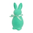 thumbnail image 1 of dajkiuy Easter Decorations Flocked Bunnies Figurine with Bow Tie, Rabbit Tabletop Decorations for Easter Centerpieces Spring Home Party Decor, 1 of 6