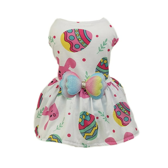 dajkiuy Easter Egg Dog Dress, Holiday Dog Clothes for Small Dogs Girl, Pet Easter Outfit,Pet Summer Clothes Apparel for Dogs and Cats (Easter Egg,Size XL)