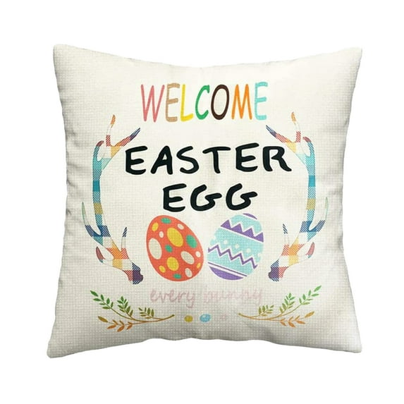 dajkiuy Easter Pillow Covers,Spring Pillow Covers 18x18,Outdoor Pillow Covers Spring Farmhouse Throw Pillow Cover Garden Linen Cushion Case for Home Decor