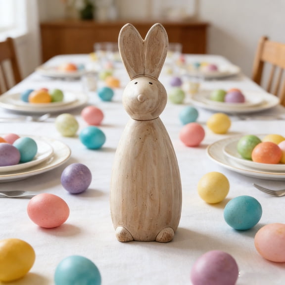 dajkiuy Easter Rabbit Figurine, Cute Bunny Statue for Home Spring Holiday Tabletop Decor, Gift for Easter, Festive Ornament