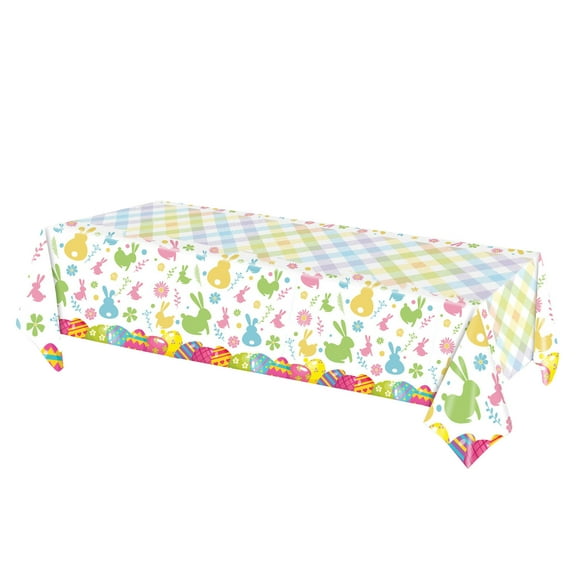 dajkiuy Easter Tablecloth - Colorful Easter Eggs Table Cloth, Plastic Disposable Rectangle Spring Easter Egg Table Cover for Easter Table Decorations and Party Supplies Decor Favors,108 x 54 Inch