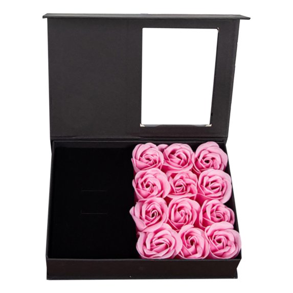 dajkiuy Gift Box with Lids, Necklace Gift Box for Women, Romantic Valentines Preserved Roses Packaging Box with 12 Roses for Valentines Day Mothers Day Anniversary Birthday (Pink)