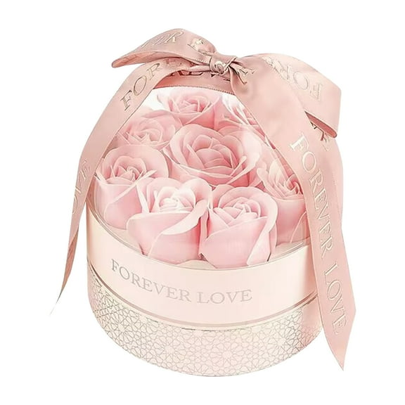 dajkiuy Gift Box with Lids,Roses Gift Box for Women, Romantic Valentines Preserved Roses Packaging Box with 9 Roses for Valentines Day Mothers Day Anniversary Birthday (Pink)