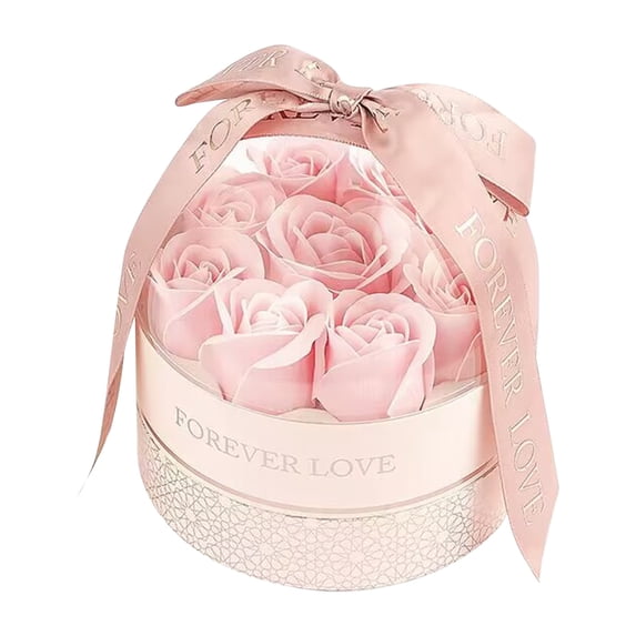 dajkiuy Gift Box with Lids,Roses Gift Box for Women, Romantic Valentines Preserved Roses Packaging Box with 9 Roses for Valentines Day Mothers Day Anniversary Birthday (Pink)