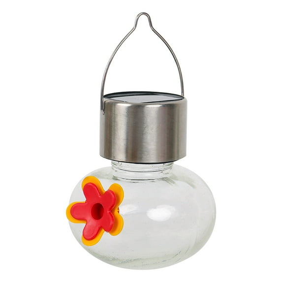 dajkiuy Hanging Bird Bath - Bird Baths for Outdoors, 5.5 Inch Glass Solar Bird Bath Bowl Bird Feeder Birdbath with Led Cracked Glass Ball for Garden and Patio Decor