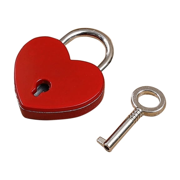 dajkiuy Heart Lock with Key, Small Heart Shaped Padlock, Love Locks for Diary, Jewelry Box, Storage Box, Valentine Gift