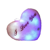 dajkiuy Heart Shaped Glowing 'I Love You' Pillow, Valentines Day, Birthdays, Anniversaries, I Love You Gifts White (11.8x13.7 inch,Pink)