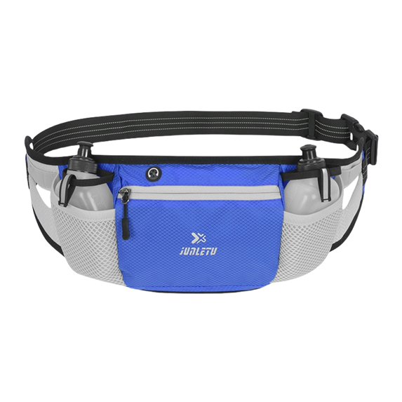 dajkiuy Hydration Running Belt with Bottles Bag - Water Belts for Woman and Men - Belt for Any Phone Size - Fuel Marathon Waist Pouch for Runners - Jogging Cycling Biking - Blue