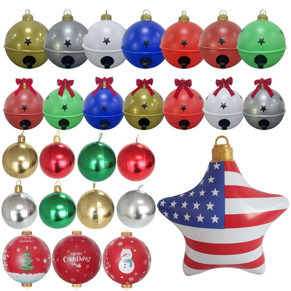 dajkiuy Inflatable Christmas Balls, 15.7 Inch Outdoor Christmas Decorations, Christmas Ornaments Decor for Xmas Holiday Lawn Yard Front Door Decorations