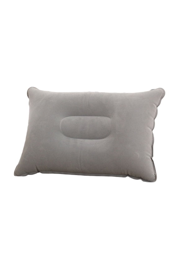 Inflatable Pillow for Camping Travel Pillow Flocked Fabric Air Pillow for Comfortable, Ergonomic Inflating Pillows for Neck & Lumbar Support While Camp Hiking Backpacking (Gray)