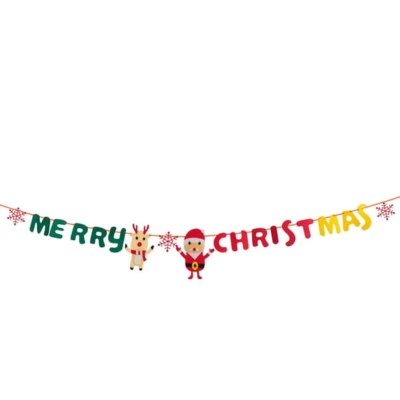 Hibiscsu Merry Christmas Banner: Christmas Party Hanging Decorative Banner Merry Christmas Bunting Sign - Holidays Party Decoration for Xmas Party Home Hanging Indoor Outdoor Decorations