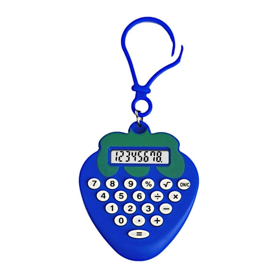 dajkiuy Mini Calculator 8 Digits Cute Strawberry Calculator Portable Pockets Key Chain Standard Function Calculator Office Supplies for Adult, 2.1 x 2.5 Inch