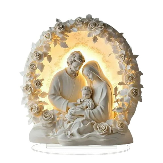 dajkiuy Nativity Scene Acrylic Figurines, Table Home Statue Decoration, for Christmas Home Easter Valentines Day Decorations