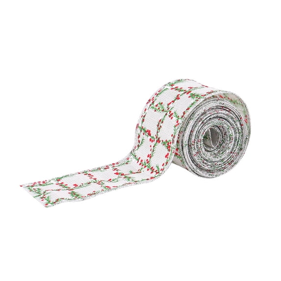 dajkiuy Rolls Christmas Yards Red And Forest Ribbon Double Face Polyester Satin Ribbon Wide Holiday Ribbon For Wedding Gift Wrapping Crafts (1 Rolls x 5 Yards,White)