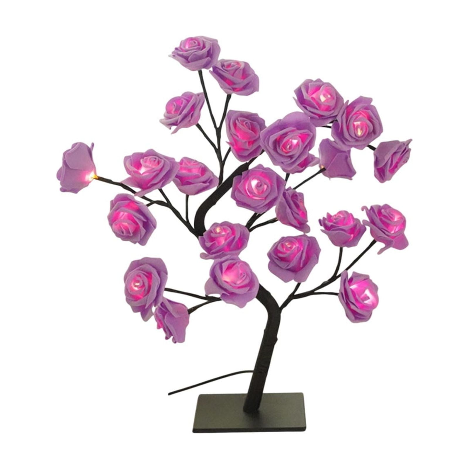 dajkiuy Rose Flower Tree Lamp, Rose Flower Night Light, 24 LED Tabletop ...