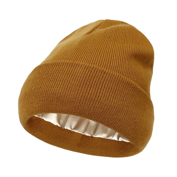dajkiuy Satin Lined Winter Beanie Hats for Women Men, Soft Warm Cuffed Hat