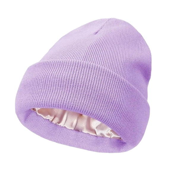 dajkiuy Satin Lined Winter Beanie Hats for Women Men, Soft Warm Cuffed Hat