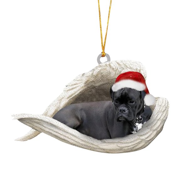 dajkiuy Sleeping Angel Christmas Flat Acrylic Dog Ornament Memorial Dog Gift, Christmas Ornament for Pet Lover