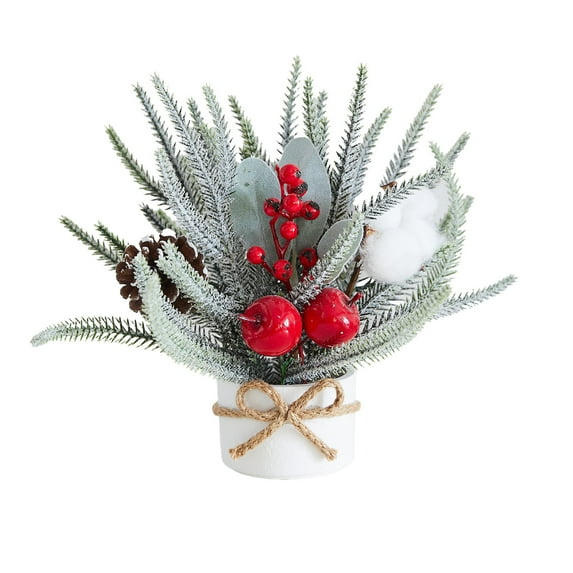 dajkiuy Small Christmas Tree, 12" Artificial Little Potted for Christmas Decor, Tabletop Christmas Centerpiece Small Xmas Tree for Home Mantel Bathroom Holiday Decor