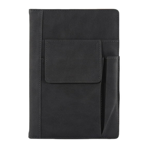 dajkiuy Thick Journal Lined Notebook - A5 College Ruled Notebook for Writing, Leather Hardcover, for Women Men Work Office, 5.7'' X 8.5'' - Black