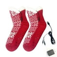 thumbnail image 1 of dajkiuy USB Heated Socks, Electric Heated Fleece Socks Slippers for Men Women, Thermal Winter Feet Heating Pad Cozy, 1 of 8