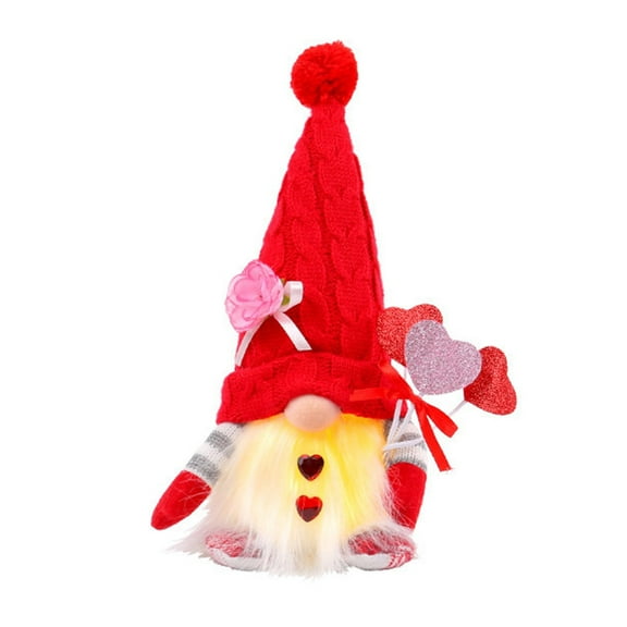 dajkiuy Valentine Gnomes Plush Dolls 12 in - Light Up Gnomes Decorations - Cute Elf with Signs Love - Valentines Gifts Valentines Day Decor - Christmas Valentines Day Decorations for The Home