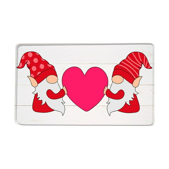 dajkiuy Valentine's Day Door Mat - 19.6x31.5 Inch - Gnome Living Room Bedroom Straight Carpet Floor Mats - Nonslip Washable Welcome Absorbent Floor Mat for Living Room Bedroom Home