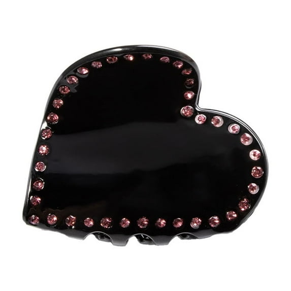 dajkiuy Valentine's Day Hair Claw Clips for Women Large Heart Hair Clips,Sparkling Hair Clip,Valentine's Day Hair Accessories for Women and Girls (Black)