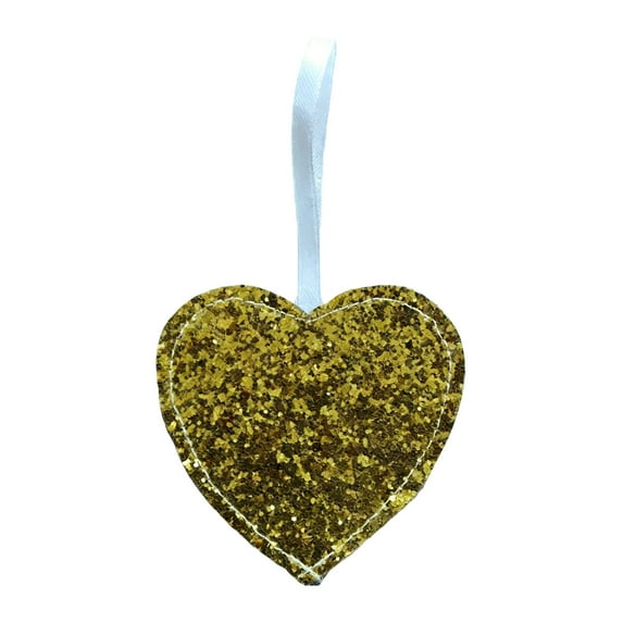 dajkiuy Valentine's Day Heart Ornaments, Glitter Christmas Wedding Anniversary Heart Shaped Valentines Decorations for Tree