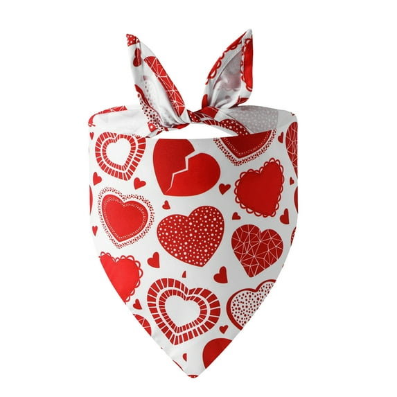 dajkiuy Valentine's Day Pet Bandana,Triangle Reversible Love Pet Scarf for Boy and Girl, Premium Durable Fabric, Holiday Bandana for Small and Medium Pets
