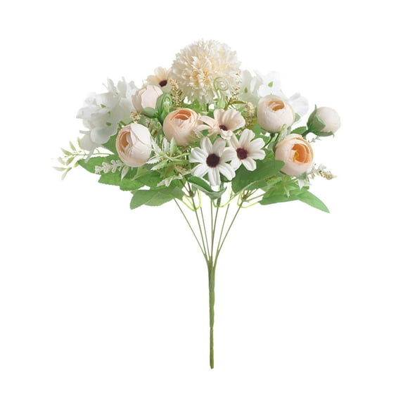 dajkiuy Valentines Artificial Flowers Fake Rose Bouquets for Vase Faux Flowers Silk Floral Arrangements for Home Kitchen Office Wedding Party Decorations, Coffee Table Centerpiece