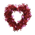 thumbnail image 1 of dajkiuy Valentines Day Wreath for Front Door, 12x12 Inch Heart Shaped Wreath, Valentines Tinsel Garland Decoration for Door Wall Window Party Decor, 1 of 6
