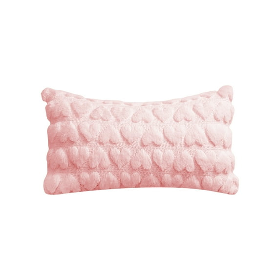 dajkiuy Valentines Pillow Covers, Love Heart Soft Plush Jacquard Throw Pillow Covers for Living Room Bed Sofa Mother’s Day Home Decor, 19.7x11.8 Inch