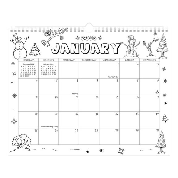 dajkiuy Wall Calendar 2026-2027, 14 x 11 Inch Desktop Monthly Calendar from Jan. 2026 through Jun. 2027, 18-Month Year Planner for Home Office Supplies