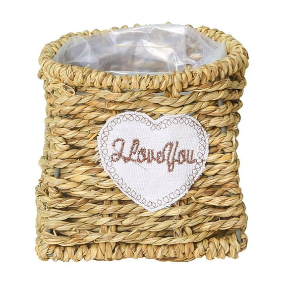 dajkiuy Wicker Storage Basket,Planter Basket Indoor Outdoor Garden, Hand-Woven Flower Pots Cover, Plant Containers,Plant Containers Succulent Pot for Indoor Outdoor Room Decor Home Decor