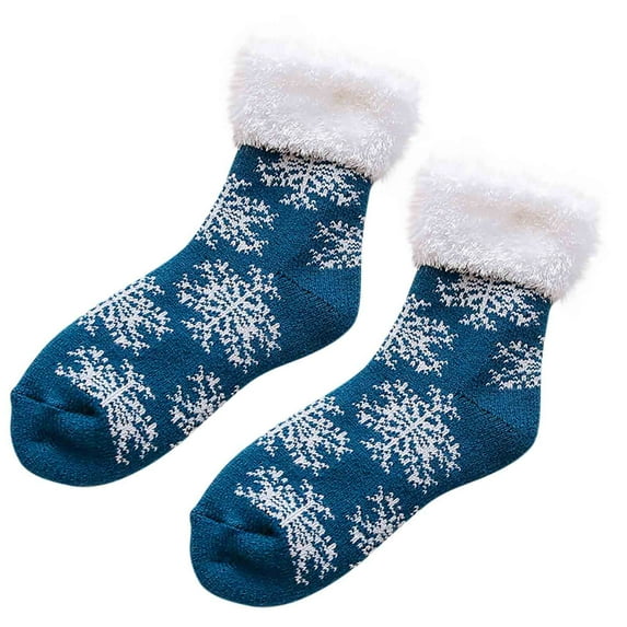 dajkiuy Women Winter Thick Slipper Socks with Grippers Non Slip Warm Fuzzy Socks Winter Warm Cozy Thick Comfy Soft Fleece Cabin Socks Christmas Gifts