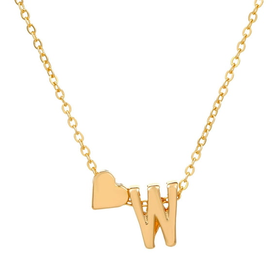 dajkiuy Women's Initial Heart Necklace - 26 Initial Letter Necklaces for Women - Classic Gifts for Women Necklace Jewelry - Perfect Gift for Her Valentine's Day, Mother's Day (Letter W)