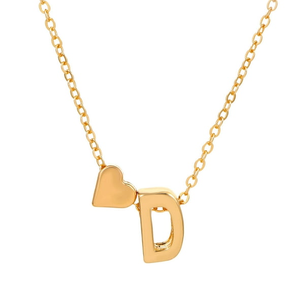 dajkiuy Women's Initial Heart Necklace - 26 Initial Letter Necklaces for Women - Classic Gifts for Women Necklace Jewelry - Perfect Gift for Her Valentine's Day, Mother's Day (Letter D)