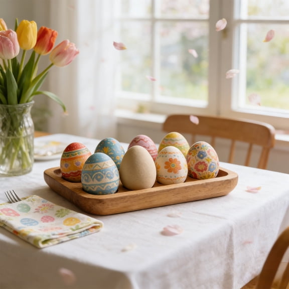 dajkiuy Wooden Fake Eggs, 2x2.7 Inch Faux Eggs for Easter DIY, Crafts and Easter Decorations, Unfinished Wood Egg for Decorating, Painting