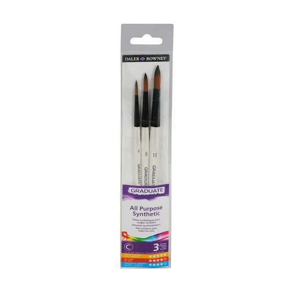 Daler-Rowney Graduate Round Brush Set, Synthetic, 3 Pieces