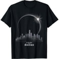 thumbnail image 1 of dallas Texas Skyline Silhouette Total Solar Eclipse 2024 T-Shirt Graphic & Letter Print T-Shirt, 1 of 3