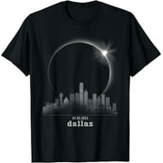 NOOZUO dallas Texas Skyline Silhouette Total Solar Eclipse 2024 T-Shirt