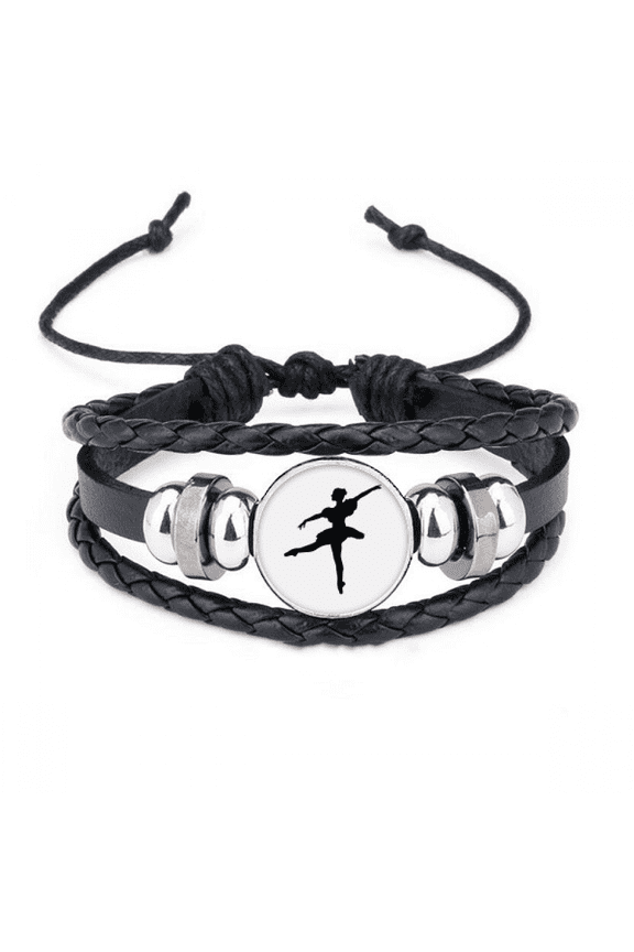 dance dancer ballet art sports bracelet braided leather woven wristband