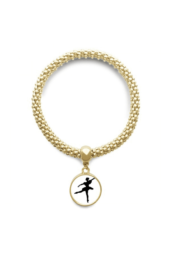 dance dancer ballet art sports en bracelet round pendant jewelry chain