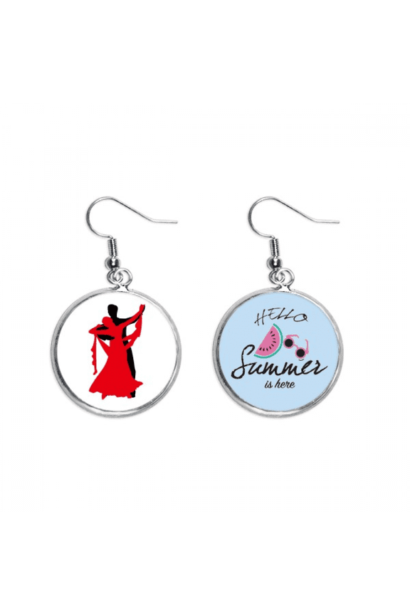 dancer duet dance social dancing earring drop summer watermelon earring wear