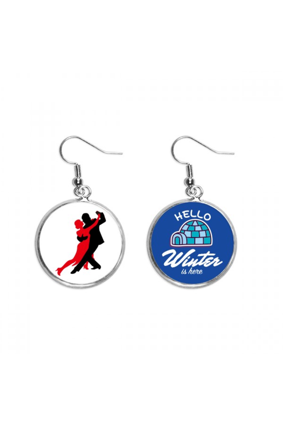 dancer social dancing duet dance dangle drop winter ice earring jewelry
