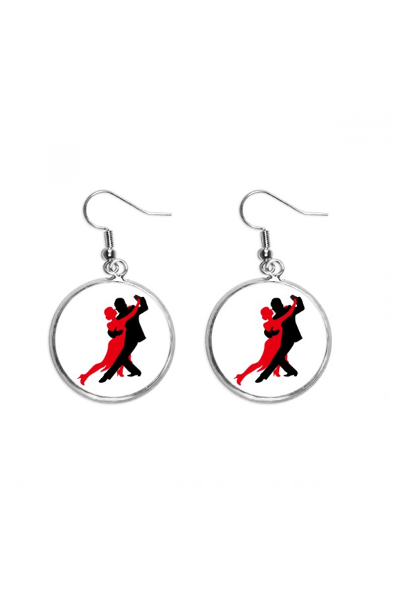 dancer social dancing duet dance ear dangle silver drop ear jewelry woman